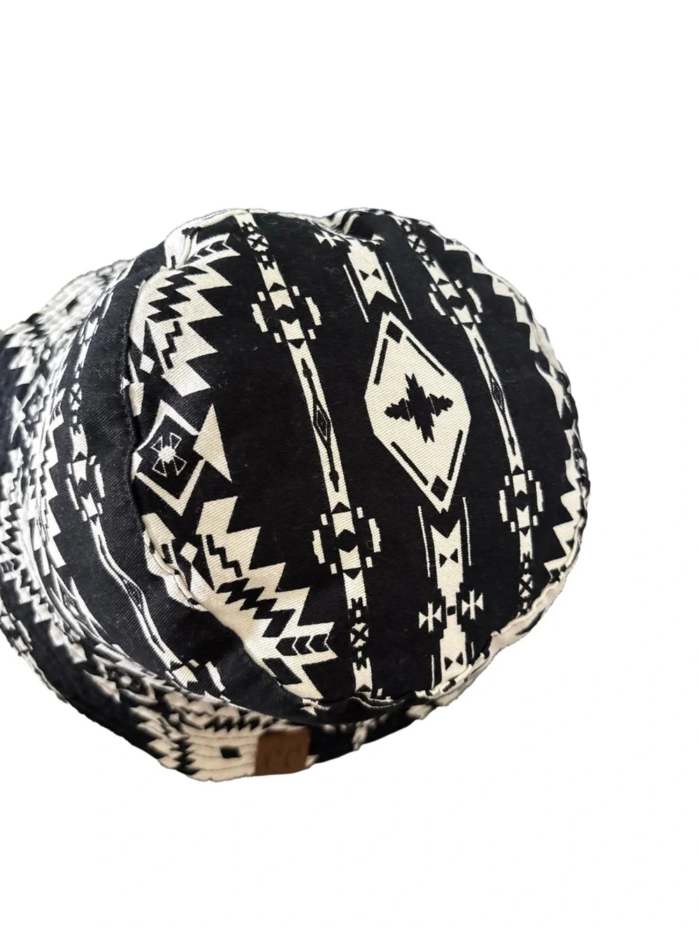 C.C. Reversible Packable Bucket Sun Beach Pool Fisherman Hat -Aztec/Black